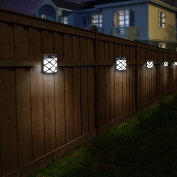 Solar Powered Outdoor Wall Light Fence Decorative Lamp Garden Step Landscape & Walkway Lights