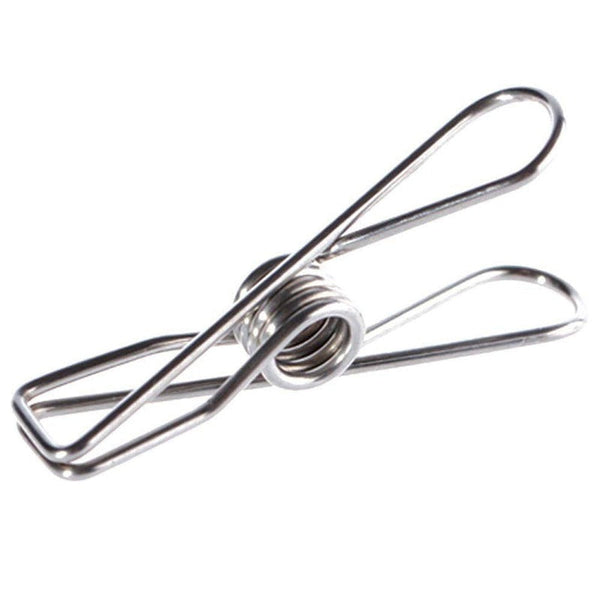 60Pcs Stainless Steel Clothes Pegs Food Bag Sealers Pegs & Peg Bags