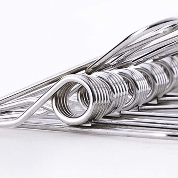 60Pcs Stainless Steel Clothes Pegs Food Bag Sealers Pegs & Peg Bags