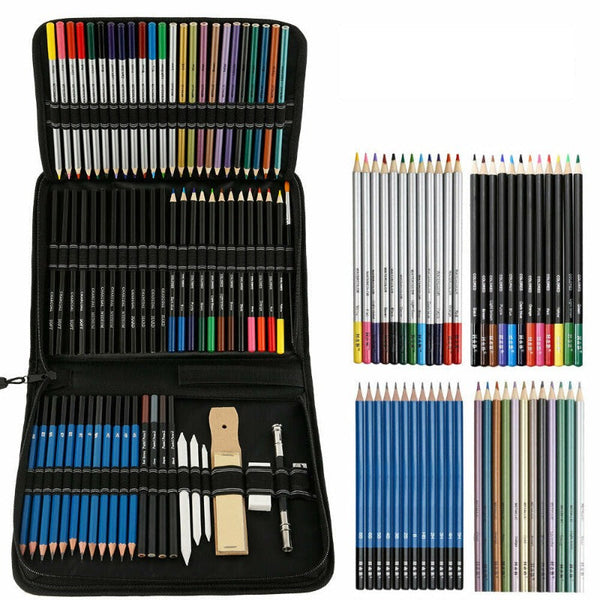 72Pcs Professional Drawing Sketching Kit Artist Tools Art Pencils & Charcoal