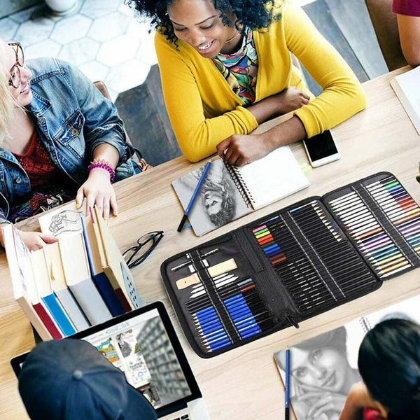 72Pcs Professional Drawing Sketching Kit Artist Tools Art Pencils & Charcoal