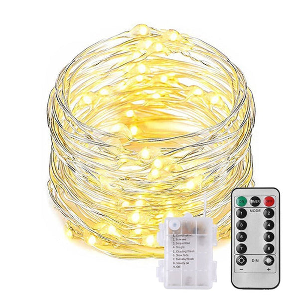 10M Led Remote Controlled Battery String Fairy Lights String Lights