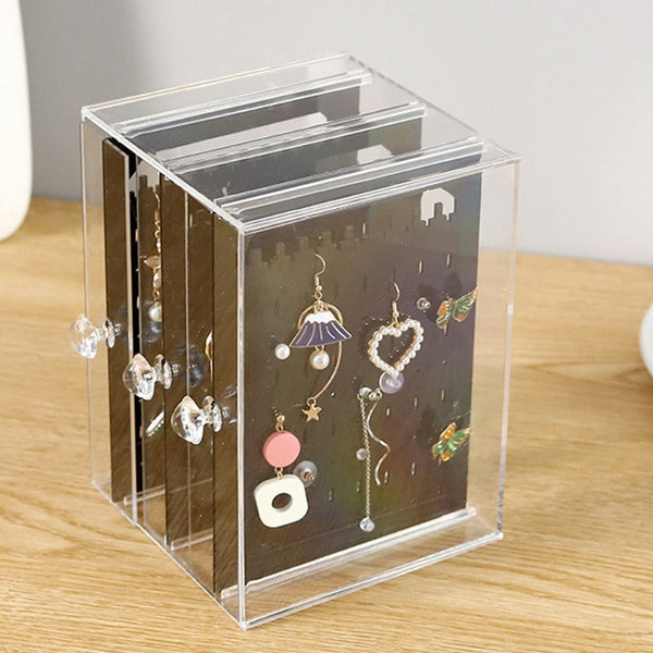 Veile Studios Full Display Acrylic Jewellery Storage Box Portable Dustproof Jewellery Holders & Organisers