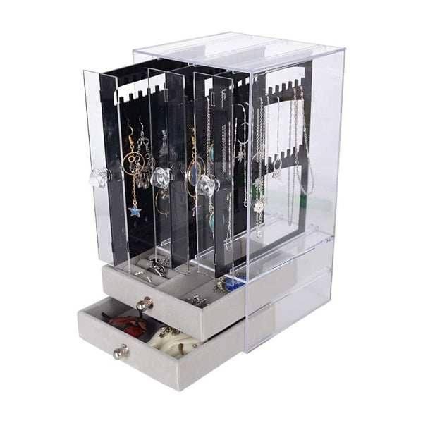 Veile Studios Full Display Acrylic Jewellery Storage Box Portable Dustproof Jewellery Holders & Organisers
