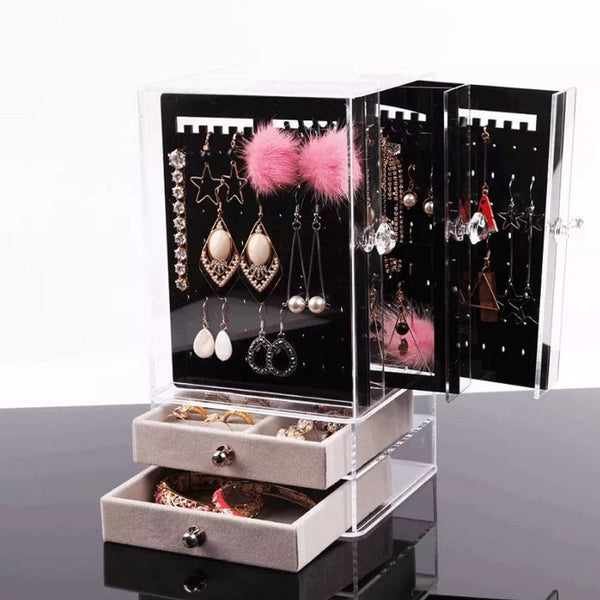 Veile Studios Full Display Acrylic Jewellery Storage Box Portable Dustproof Jewellery Holders & Organisers