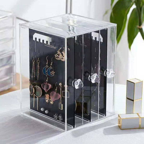 Veile Studios Full Display Acrylic Jewellery Storage Box Portable Dustproof Jewellery Holders & Organisers