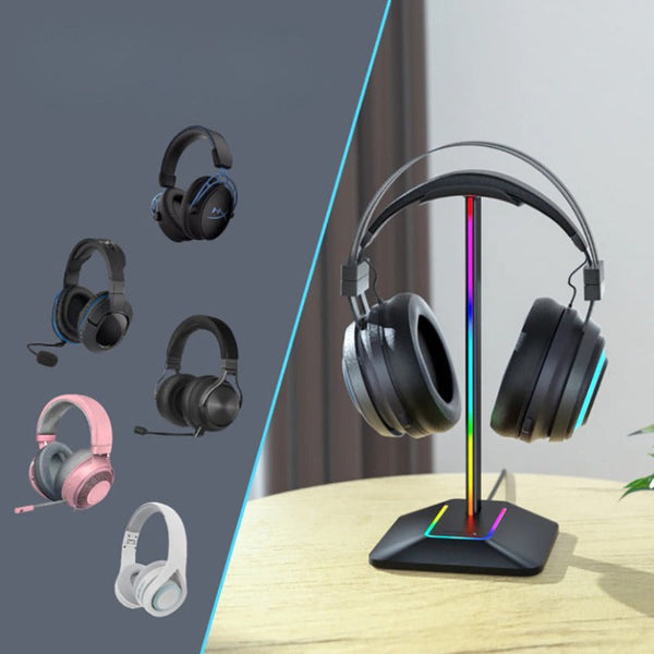 Light Up Headphones Stand Usb Ports Headphone Accessories