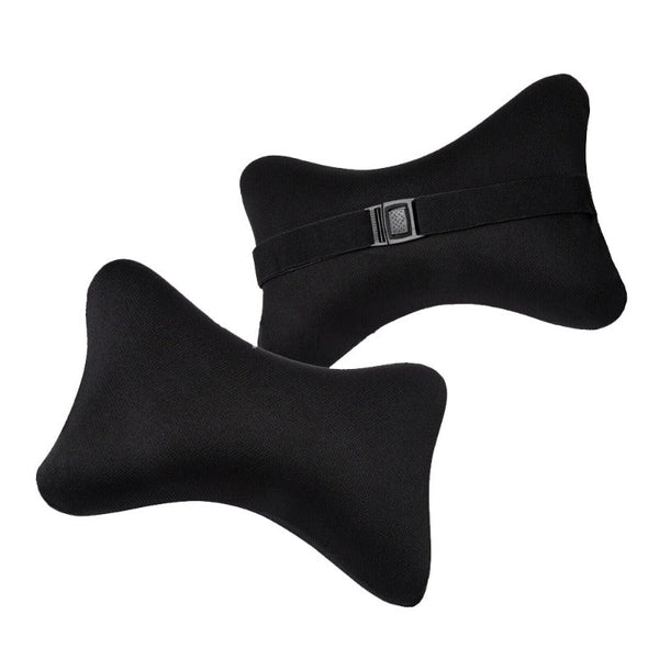 Car Seat Neck Care Headrest Breathable Comfortable Double Bone By Pillow Black