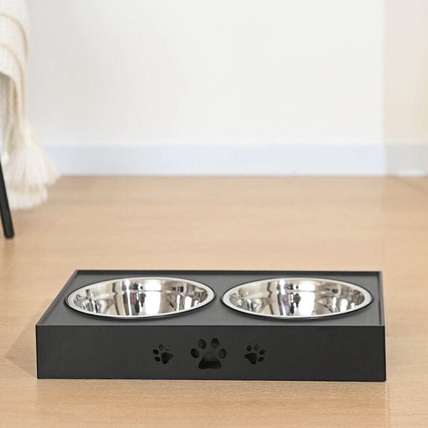 Stylish Height Elevated Double Bowl Dog Pet Feeder Dishes Feeders & Fountains