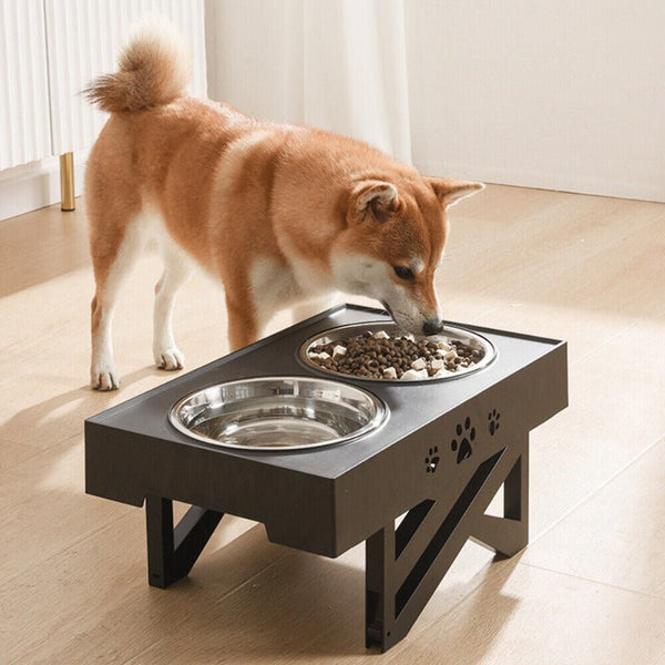 Stylish Height Elevated Double Bowl Dog Pet Feeder Dishes Feeders & Fountains