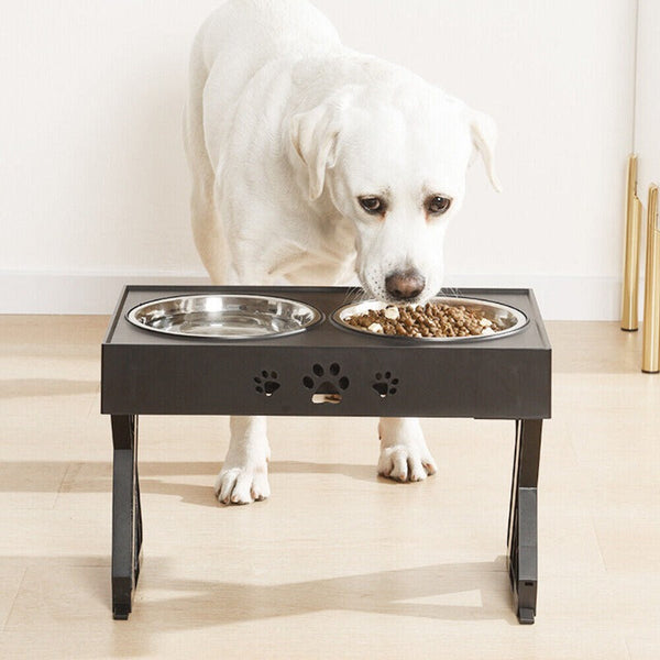 Stylish Height Elevated Double Bowl Dog Pet Feeder Dishes Feeders & Fountains