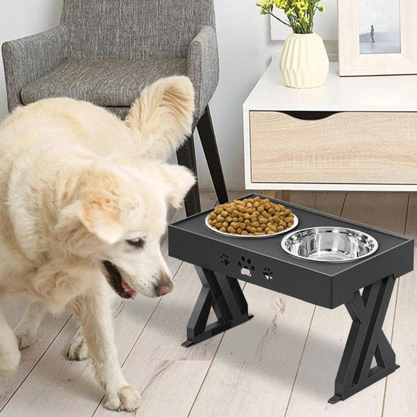Stylish Height Elevated Double Bowl Dog Pet Feeder Dishes Feeders & Fountains