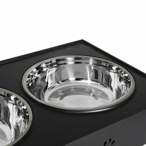 Stylish Height Elevated Double Bowl Dog Pet Feeder Dishes Feeders & Fountains