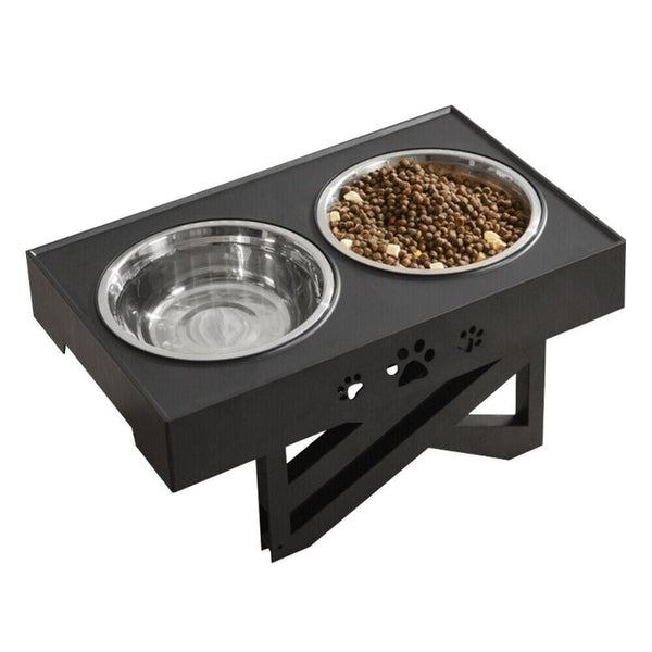 Stylish Height Elevated Double Bowl Dog Pet Feeder Dishes Feeders & Fountains