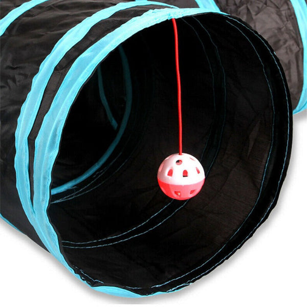 Foldable Pet Cat Exercise 4 Way Tunnel Play Toy Cat Toys