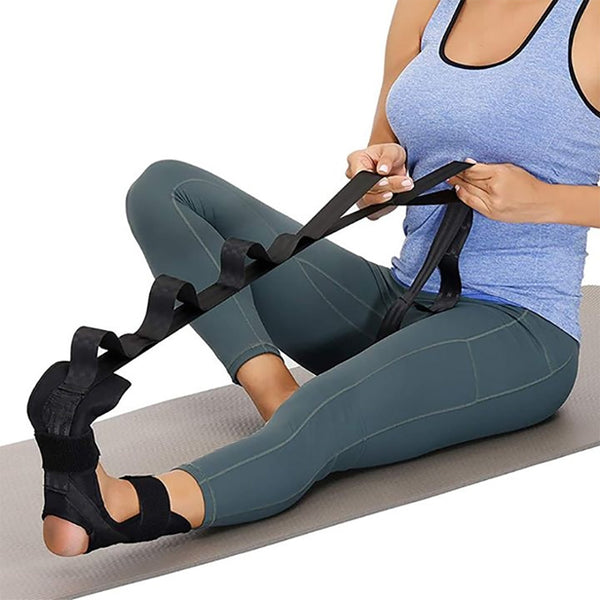 Foot And Leg Stretcher Belt Strap Yoga For Plantar Fasciitis Heel Drop Achilles Tendonitis & Hamstring Yoga Straps