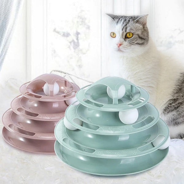 Interactive Cat Turntable Track Ball Training Pet Toy Cat Toys