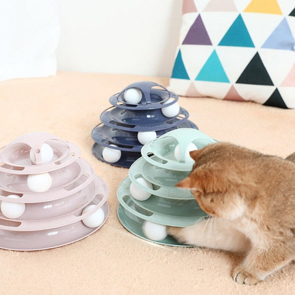 Interactive Cat Turntable Track Ball Training Pet Toy Cat Toys