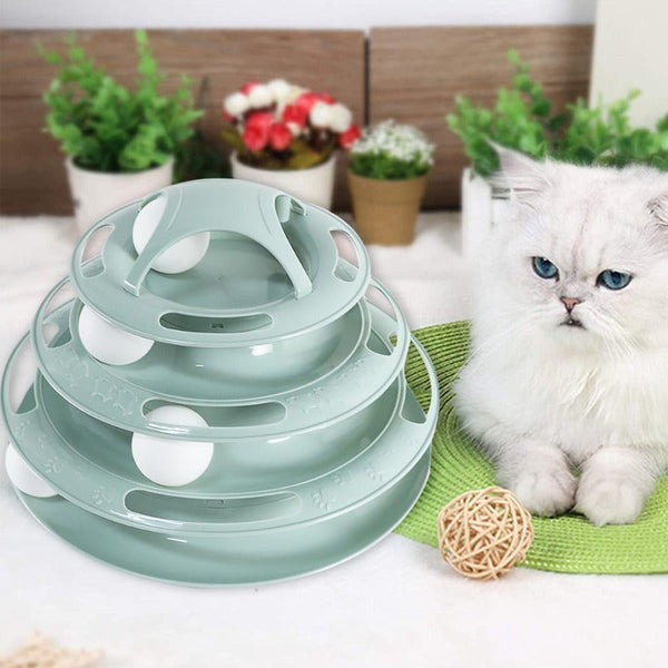 Interactive Cat Turntable Track Ball Training Pet Toy Cat Toys
