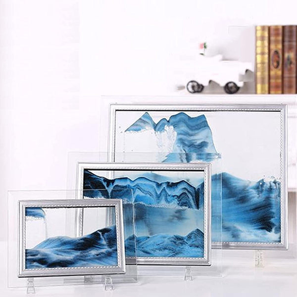 3D Moving Sand Photo Frame Glass Landscape Desktop Dcor Tabletop & Shelf Décor