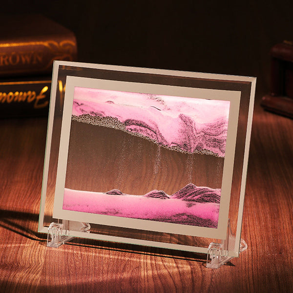 3D Moving Sand Photo Frame Glass Landscape Desktop Dcor Tabletop & Shelf Décor