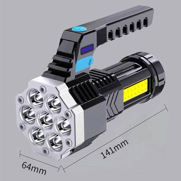 Usb Rechargeable Torch Light High Brightness 7 Cob Flashlight Flashlights