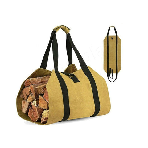 Portable Firewood Log Carrier Tote Bag Wood Holder