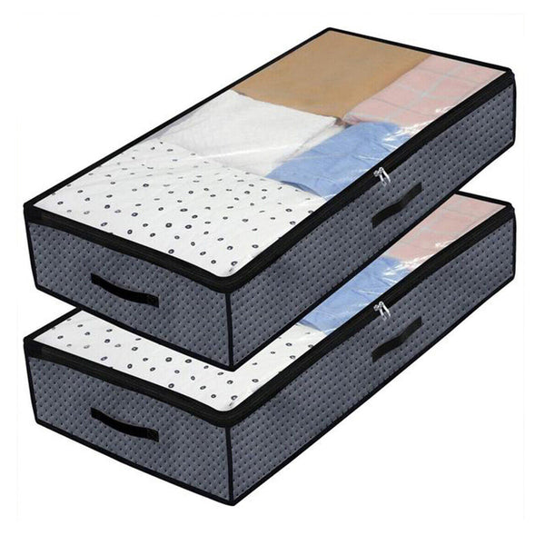2Pcs Large Capacity 90L Under Bed Fabric Storage Bag Storage Bags