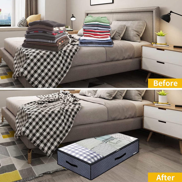 2Pcs Large Capacity 90L Under Bed Fabric Storage Bag Storage Bags