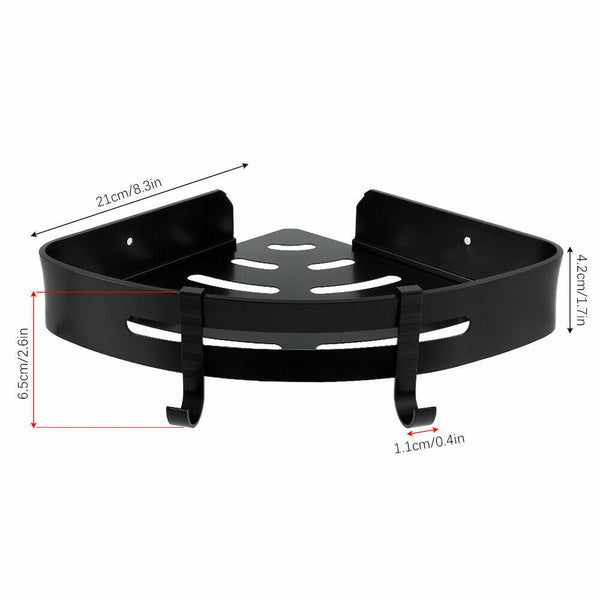 2Pcs Black Corner Shower Caddy Bathroom Storage Shelf Rack Organiser Shower Shelves & Organisers