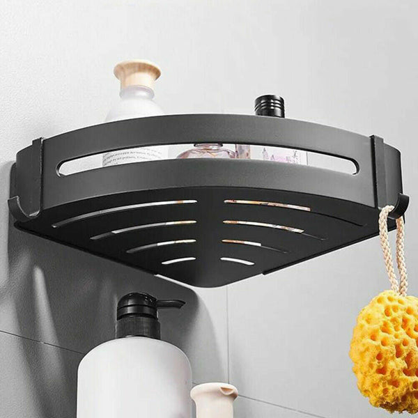 2Pcs Black Corner Shower Caddy Bathroom Storage Shelf Rack Organiser Shower Shelves & Organisers