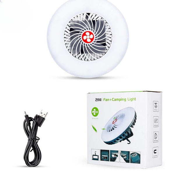 2-In-1 Rechargeable Portable Tent Fan Led Camping Lantern