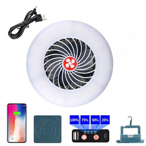 2 In 1 Rechargeable Portable Tent Fan Led Camping Lantern Lanterns
