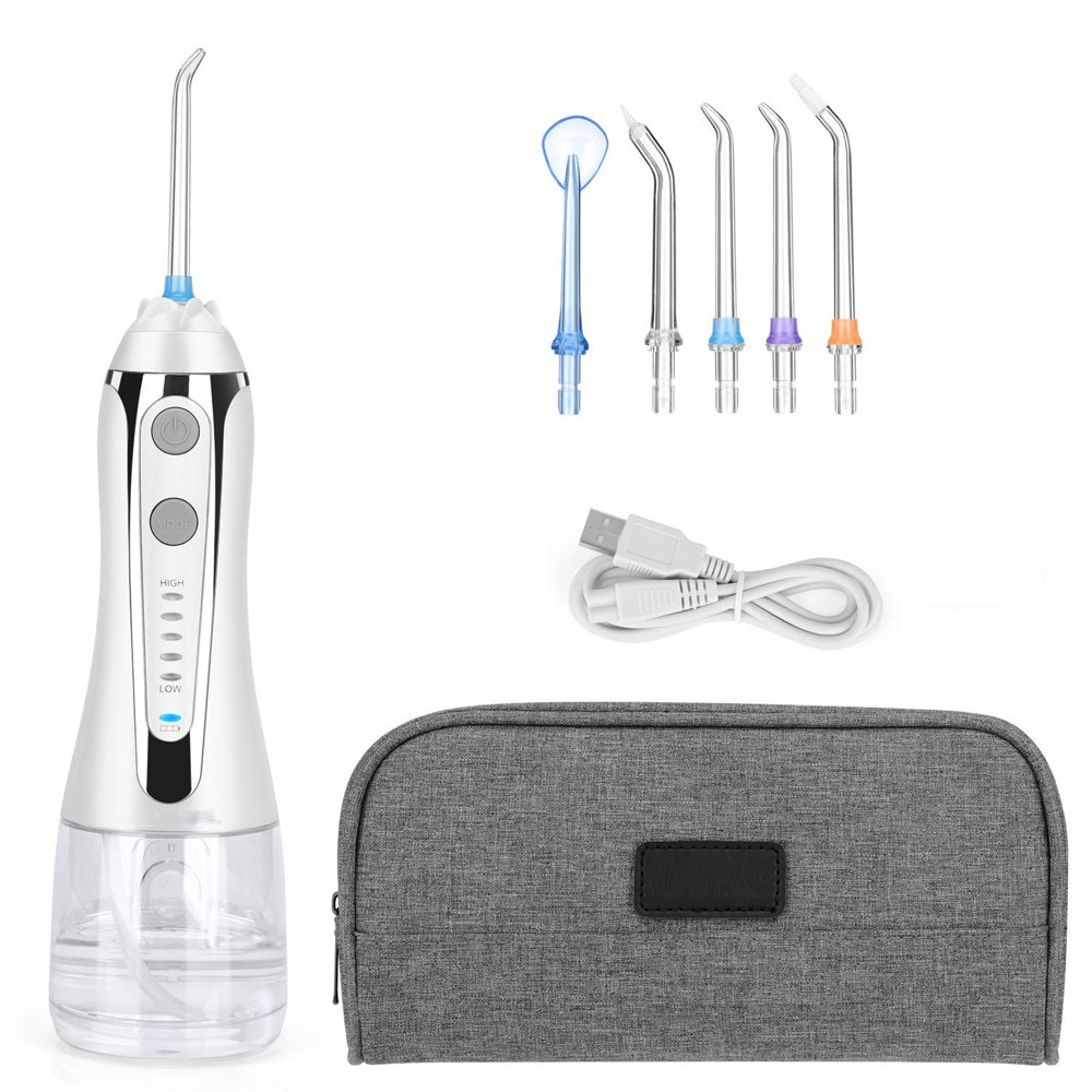 5 Nozzle Usb Rechargeable Dental Oral Flosser Irrigator Air & Water Flossers