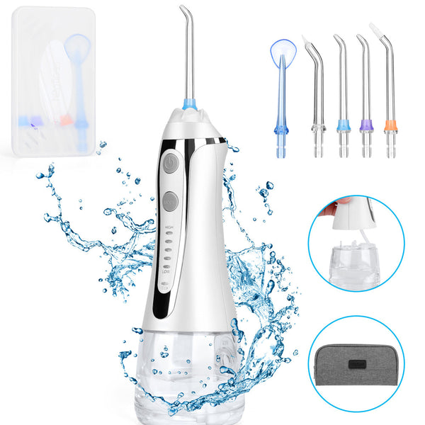 5 Nozzle Usb Rechargeable Dental Oral Flosser Irrigator Air & Water Flossers