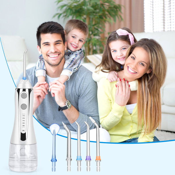5 Nozzle Usb Rechargeable Dental Oral Flosser Irrigator Air & Water Flossers