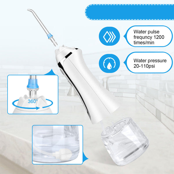 5 Nozzle Usb Rechargeable Dental Oral Flosser Irrigator Air & Water Flossers