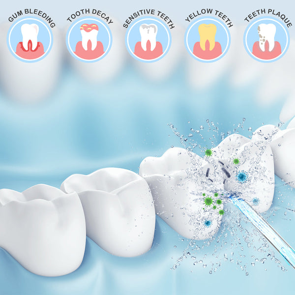 5 Nozzle Usb Rechargeable Dental Oral Flosser Irrigator Air & Water Flossers