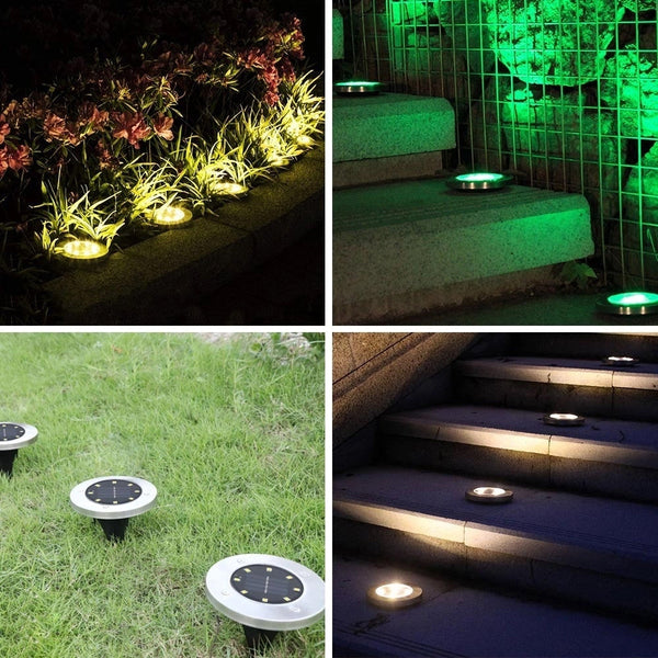 Solar Powered Outdoor White Led Stake Ground Garden Lights Landscape & Walkway Lights