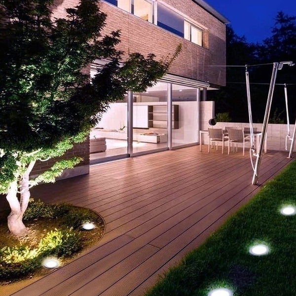 Solar Powered Outdoor White Led Stake Ground Garden Lights Landscape & Walkway Lights