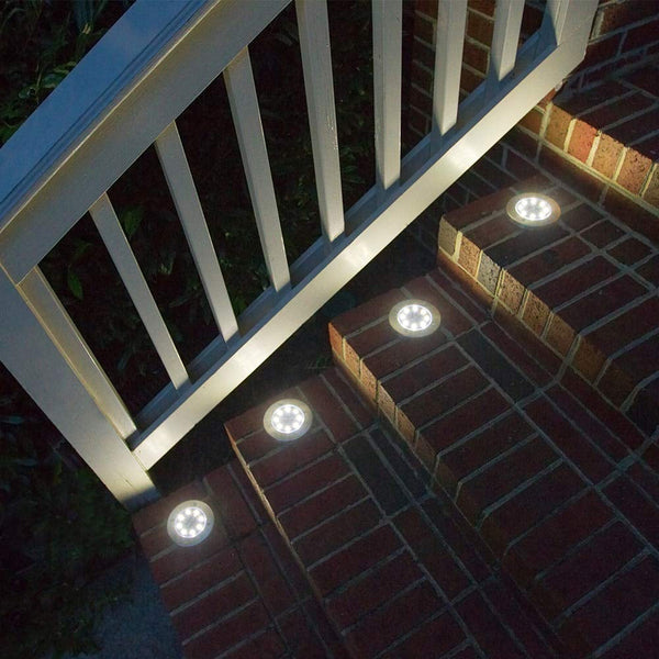 Solar Powered Outdoor White Led Stake Ground Garden Lights Landscape & Walkway Lights