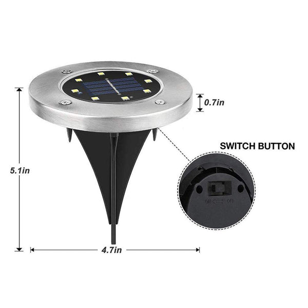 Solar Powered Outdoor White Led Stake Ground Garden Lights Landscape & Walkway Lights
