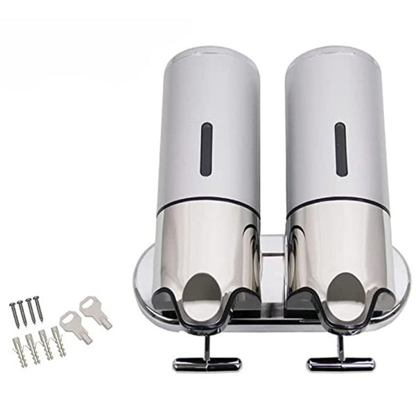 Wall Mounted Stainless Steel Bathroom Shower Soap Dispenser Pump Soap Dishes & Dispensers