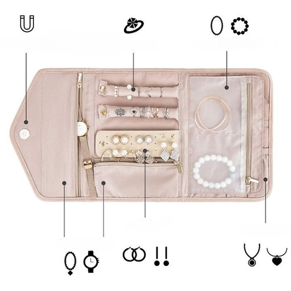 Veile Studios Roll Foldable Portable Jewellery Case Organiser Jewellery Holders & Organisers