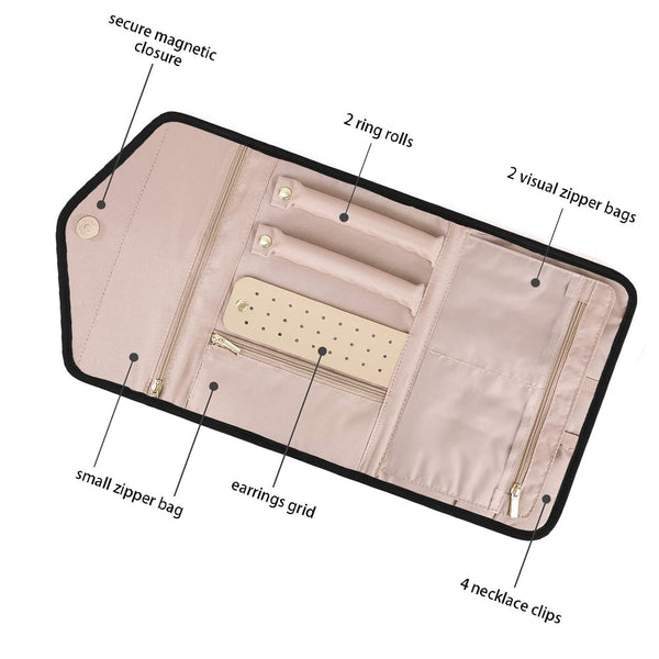 Veile Studios Roll Foldable Portable Jewellery Case Organiser Jewellery Holders & Organisers