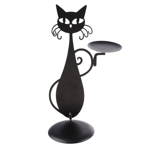 Black Cat Candle Holder Pillar Candles Led Flameless Candle Holders & Accessories