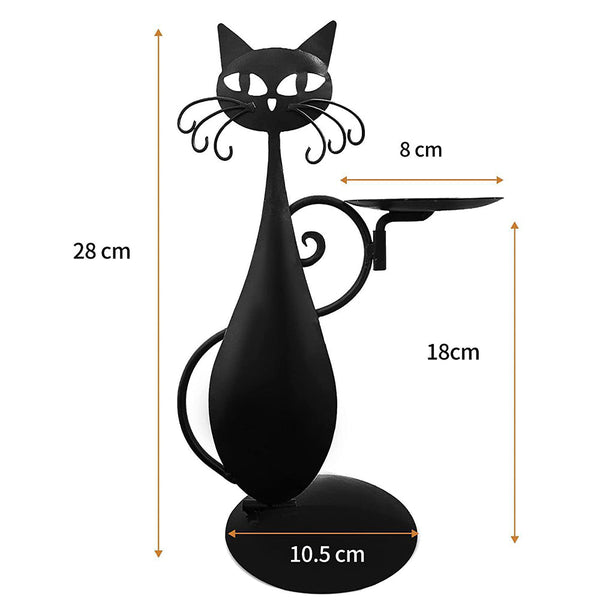 Black Cat Candle Holder Pillar Candles Led Flameless Candle Holders & Accessories