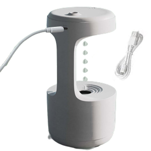 Anti Gravity Droplet Rechargeable Humidifier Led Smart Display Clock White Humidifiers