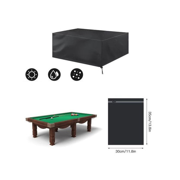Drawstring Fitted Waterproof Dustproof Black Billiard Pool Table Cover