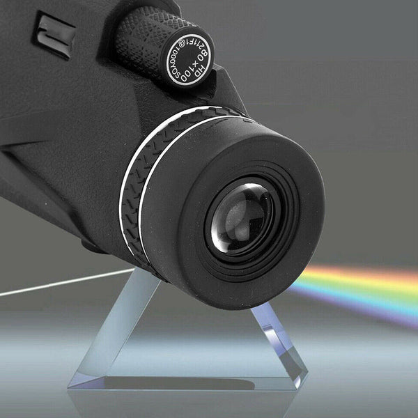 80X100 Hd Optical Monocular Telescope Phone Clip Tripod Telescopes